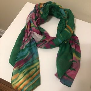 2 Chic Green & Pink Scarf